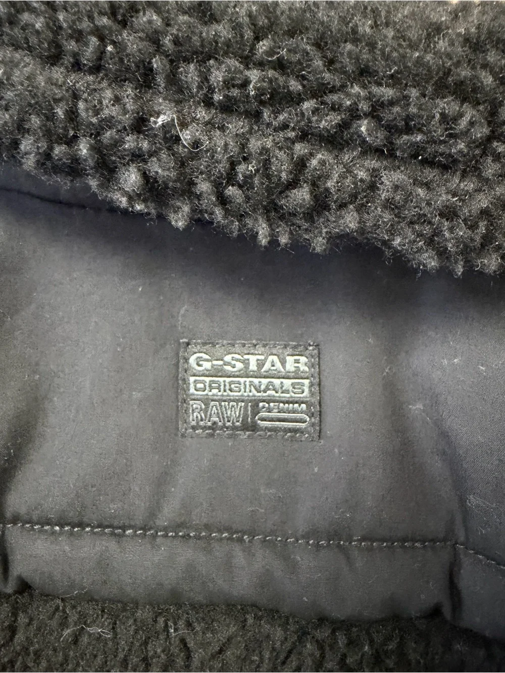 G-STAR RAW Trucker Collar Loose Fit Winter Jacket Black Size Small